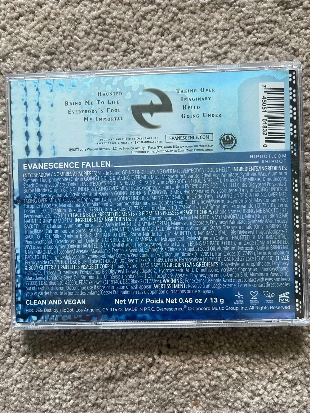 hipdot x Evanescence Fallen Eyeshadow Palette – Blue & Black Tones